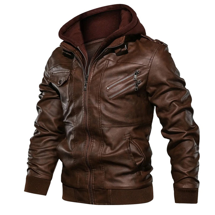 Jacob | Lederjacke mit Kapuze
