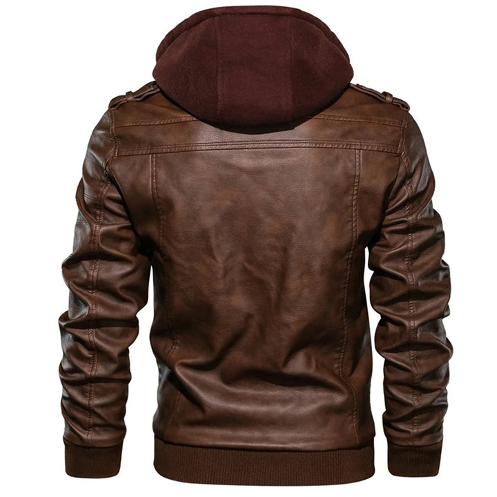 Jacob | Lederjacke mit Kapuze