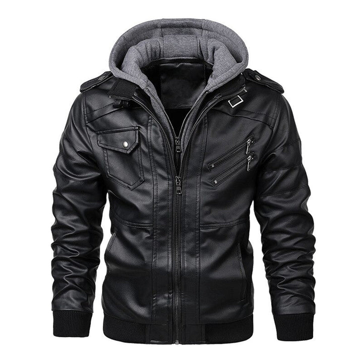 Jacob | Lederjacke mit Kapuze