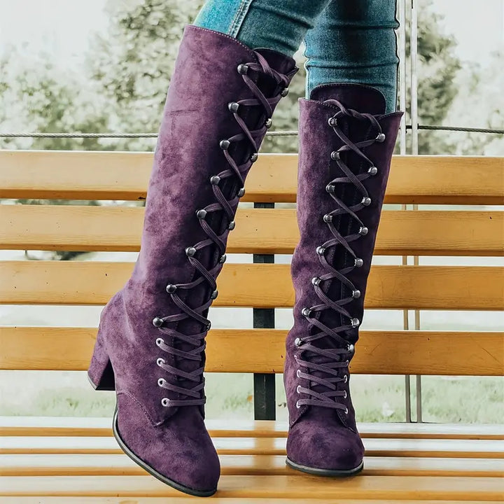 LEONA - Langer Damen-Stiefel mit hohem Absatz