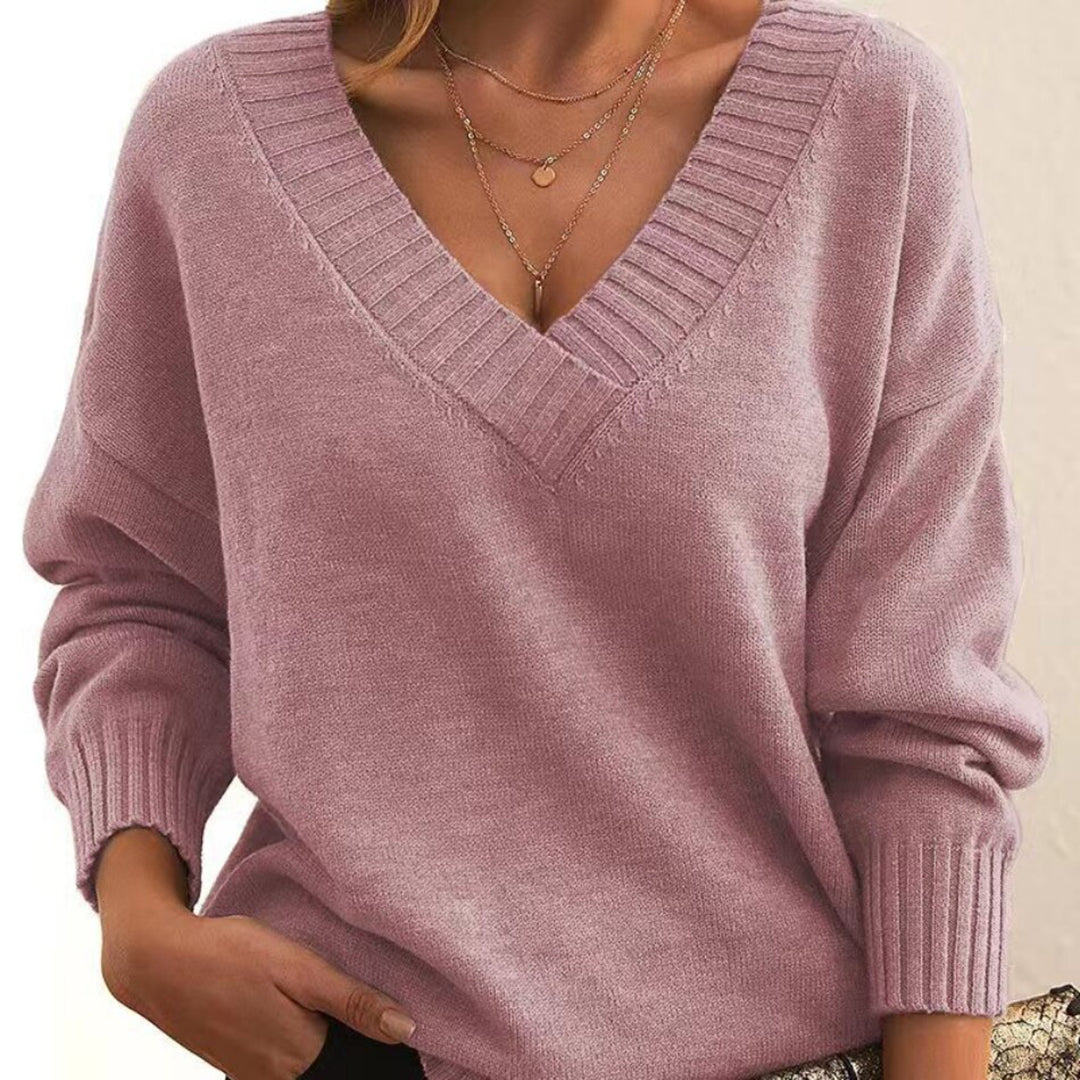 JOELLE - Lässiger Pullover mit V-Ausschnitt