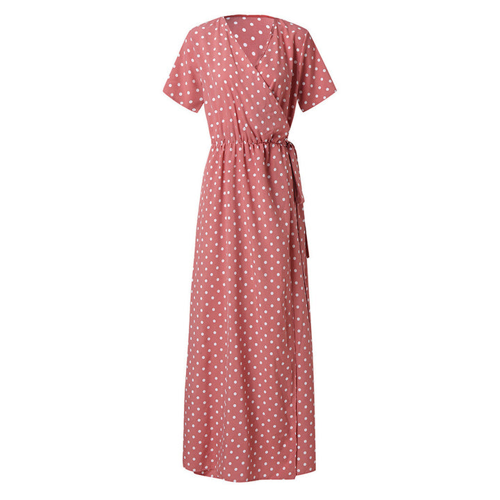 ROUX - Lässiges v-ausschnitt maxikleid