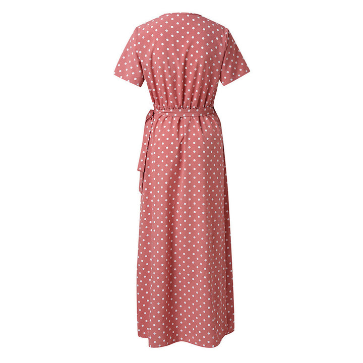 ROUX - Lässiges v-ausschnitt maxikleid