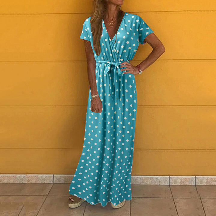 ROUX - Lässiges v-ausschnitt maxikleid