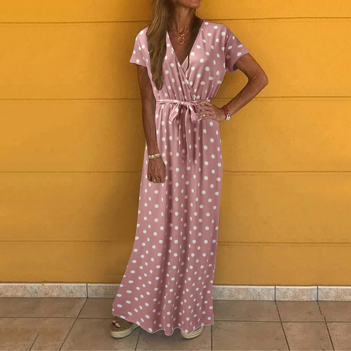 ROUX - Lässiges v-ausschnitt maxikleid