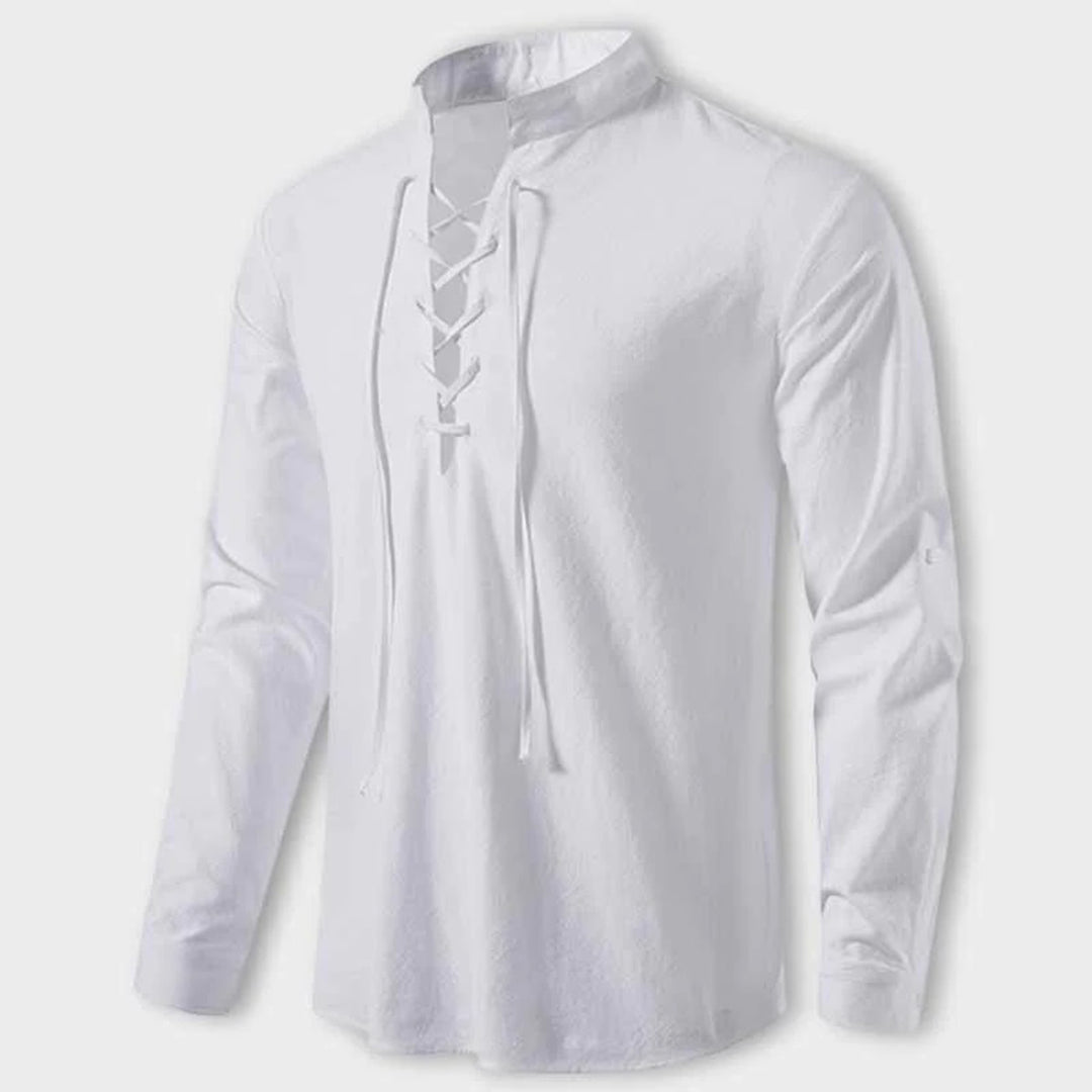 LASZLO - Elegantes shirt mit V-ausschnitt