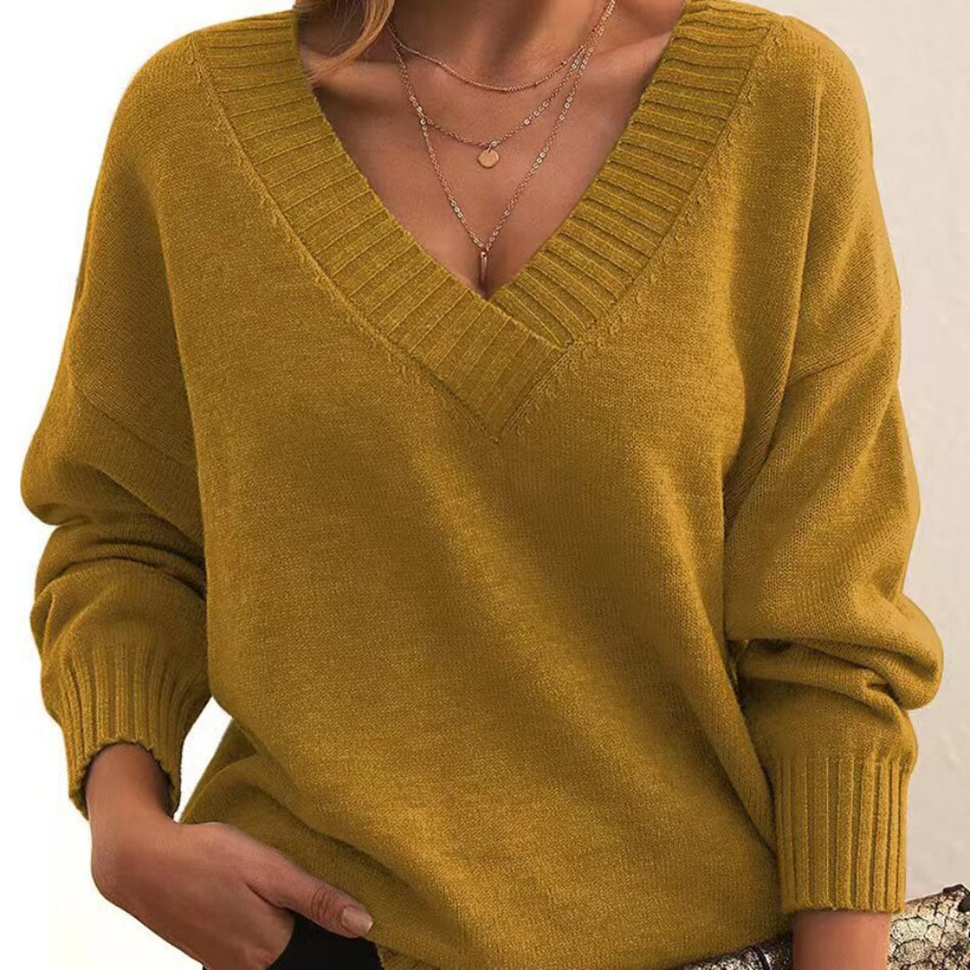 JOELLE - Lässiger Pullover mit V-Ausschnitt